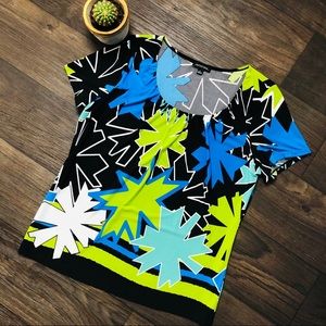 Y2K Neon Print Stretch Top